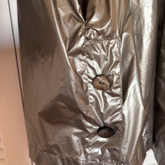 RARE MNZ Maryam Nassir Zadeh Felix Silver Shiny Jacket w Hidden Hood Medium 6 - Picture 11 of 12